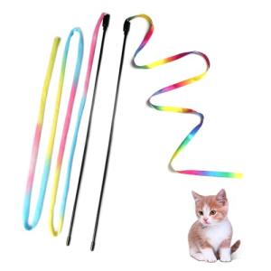 Interactive Colorful Cat Wand Toys - 2 Pack