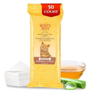 Burt's Bees Natural Cat Dander Wipes, 50ct