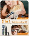 3-in-1 Cat Grooming Kit with Cordless Clippers
