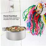 Stainless Steel Parrot Feeding Cups with Clamp