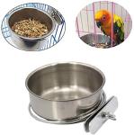 Stainless Steel Parrot Feeding Cups with Clamp