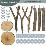 8-Pack Natural Wood Bird Perches for Cages