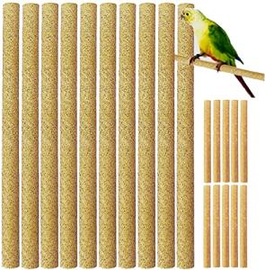 20Pcs Natural Wood Sand Perch Covers for Birds