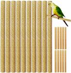 20Pcs Natural Wood Sand Perch Covers for Birds