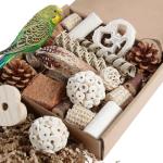 Natural Foraging Box Toy for Small Birds