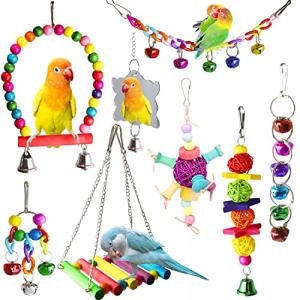 8 Pcs Bird Toys for Parrots and Budgies