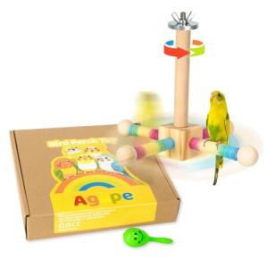 Interactive 360° Bird Perch Toy for Parrots
