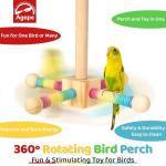 Interactive 360° Bird Perch Toy for Parrots