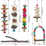 Wooden Bird Perch and Chew Toy Set
