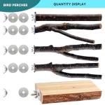 Multi-Branch Wooden Perch Toy for Small Birds