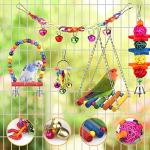 Colorful Bird Toys with Ladder and Hammock