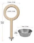 KATUMO Wooden Bird Perch and Feeding Cup