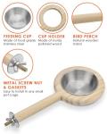 KATUMO Wooden Bird Perch and Feeding Cup