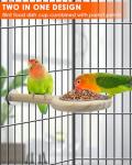 KATUMO Wooden Bird Perch and Feeding Cup