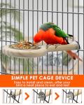 KATUMO Wooden Bird Perch and Feeding Cup