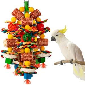 Colorful Natural Chew Toys for Large Birds