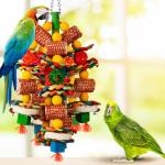 Colorful Natural Chew Toys for Large Birds