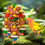 Colorful Natural Chew Toys for Large Birds