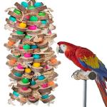 Multicolored Wooden Bird Chewing Toy for Macaws