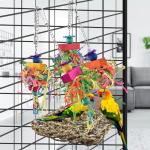 Colorful Bird Grass Swing Mat and Climbing Hammock