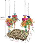 Colorful Bird Grass Swing Mat and Climbing Hammock