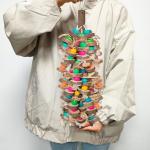 Multicolored Wooden Bird Chewing Toy for Macaws