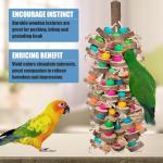 Multicolored Wooden Bird Chewing Toy for Macaws