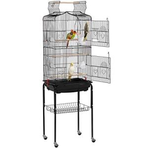 64-Inch Open Top Bird Cage with Rolling Stand