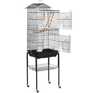 64-Inch Open Top Bird Cage with Rolling Stand