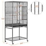 Large Wrought Iron Bird Cage with Stand