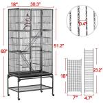 Extra Large Metal Parrot Cage 69-Inch Black