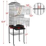 64-Inch Open Top Bird Cage with Rolling Stand