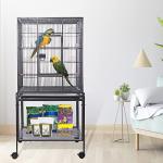Large Wrought Iron Bird Flight Cage with Stand
