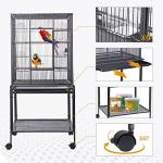 Large Wrought Iron Bird Flight Cage with Stand