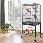Large Wrought Iron Bird Flight Cage with Stand