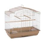 Brown and White Barn Style Bird Cage
