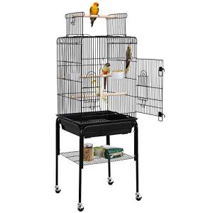 Yaheetech Open Top Rolling Bird Cage with Stand