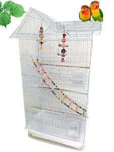 Large 38-Inch Double Roof Bird House Cage