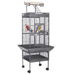 Large Wrought Iron Bird Flight Cage on Wheels