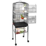 Large Rolling Bird Cage with Stand and Storage