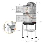 Spacious 62-Inch Metal Bird Cage with Stand