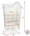 Large 38-Inch Double Roof Bird House Cage