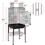 Yaheetech Open Top Rolling Bird Cage with Stand