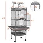 Large Wrought Iron Bird Flight Cage on Wheels