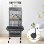 Large Wrought Iron Bird Flight Cage on Wheels