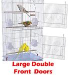 Large 38-Inch Double Roof Bird House Cage