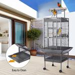Large Wrought Iron Bird Flight Cage on Wheels
