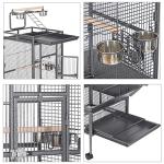 Large Wrought Iron Bird Flight Cage on Wheels