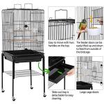 Yaheetech Open Top Rolling Bird Cage with Stand