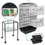 Large Rolling Bird Cage with Stand and Storage